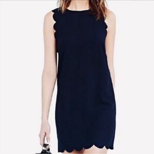 J. Crew 10 Scalloped Shift Dress Black
